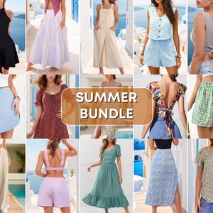 Summer Patterns Bundle | Women Patterns | Dress Pattern | Jumpsuit Pattern | Pants Sewing Patterns | Skirt sewing pattern | Shorts Pattern