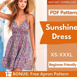 Dress Sewing Pattern | XS-XXXL | Womens Dress Pattern | Summer Dress Pattern | Backless Dress Pattern | Easy Dress Pattern for beginners pdf