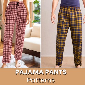 Pajama Pants Patterns Set, Pajama Pattern, Women pattern, Men Patterns, Sewing Patterns, Pajama Pants Pattern Women and Men
