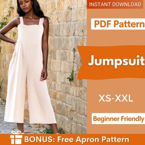 Jumpsuit Sewing Pattern | XS-XXL | Overalls pattern | Jumpsuit PDF Pattern |Women&#39;s Jumpsuits | Dungaree Pant Loose Trouser | Sewing Pattern