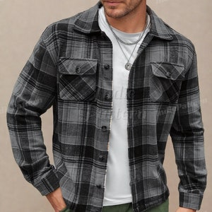 Jacket Pattern for Men, Men Sewing Pattern, Shirt Jacket Pattern, Shirt Pattern for Men, Men PDF Pattern, Sewing Pattern Jacket Shirt Men image 3