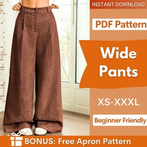 Patron de couture pour pantalons larges | Patron de pantalons femme | Patrons de couture | Patron de pantalon | Patrons de couture pour femmes | Patron de pantalon palazzo