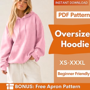 Oversize Hoodie Sewing Pattern, Women Hoodie, Hoodie Pattern, Women Sewing Pattern, Loungewear Pattern, Beginner Sewing Pattern Hoodie