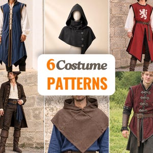 Costume Sewing Patterns for Men | Tabard Patterns | Medieval Sewing Pattern | Cosplay Pattern | Elven Patterns | Ren Faire Sewing Patterns