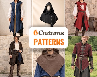 Costume Sewing Patterns for Men | Tabard Patterns | Medieval Sewing Pattern | Cosplay Pattern | Elven Patterns | Ren Faire Sewing Patterns
