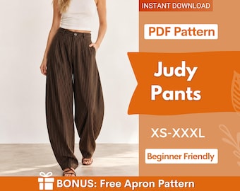 Naaipatroon Judy-broek | Patroon damesbroek | Naaipatronen | Broekpatroon | Naaipatronen voor dames | Patroon wijde broek