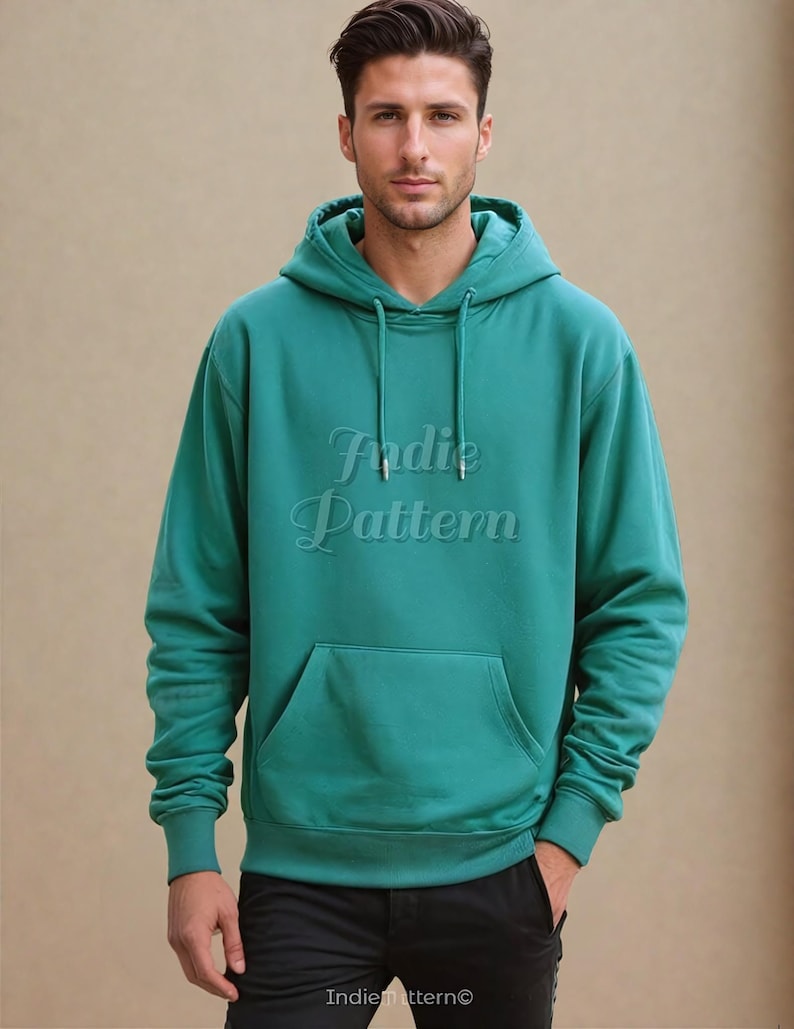 Männer Hoodie Schnittmuster, Hoodie Schnittmuster für Männer, XS- XXXL , Sweatshirt Schnittmuster, Männer Schnittmuster, Loungewear Schnittmuster, Schnittmuster für Männer Bild 3