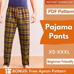 Men Pajama Pants Pattern, Pajama Pattern, PJ Pants pattern,  Lounge Pants Sewing Pattern PDF, Sewing Pattern for Men, Men Sewing Patterns