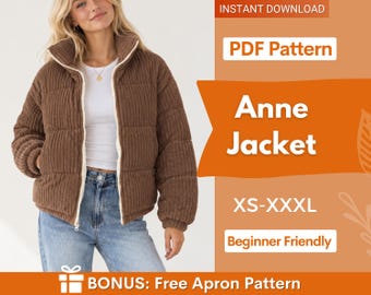 Jacket Sewing Pattern |  Coat Pattern | Sewing Patterns | Jacket Pattern | Women Sewing Pattern Jacket Coat | Winter Sewing Pattern