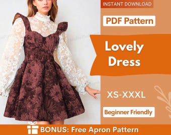 Women Sewing Pattern | XS-XXXL | Sewing Patterns | Women Patterns | Dress Pattern | Womens Dress Pattern | Vintage Dress Pattern