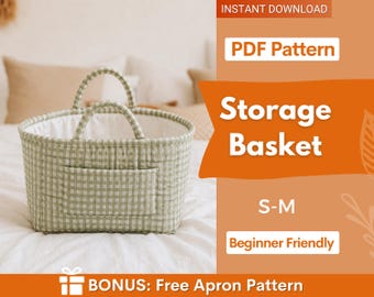 Storage Basket Pattern | Laundry Bag Pattern | Box Sewing Pattern | Large Bag Pattern | Beginner Bag Pattern