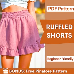 Shorts Pattern | High waisted shorts pattern | Ruffled shorts pattern | Easy Shorts Pattern | Shorts PDF Pattern | Wide shorts pattern PDF