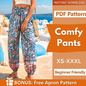 Pants Pattern | XS-XXXL | Harem Pants Pattern | Comfy Pants Sewing Pattern | Summer Pants Pattern | Beginner Sewing Pattern, Women Pattern