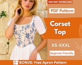 Corset Top Sewing Pattern | Corset Pattern | Cottagecore corset pattern | Corset Sewing Pattern | Sewing Pattern  | Women Top pattern PDF