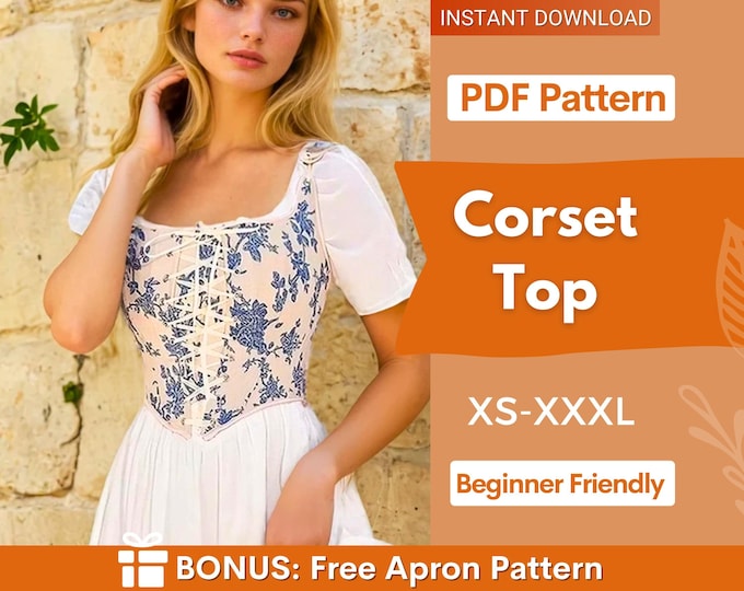 Cottagecore Corset Sewing Pattern PDF 34A-34D - Etsy Canada
