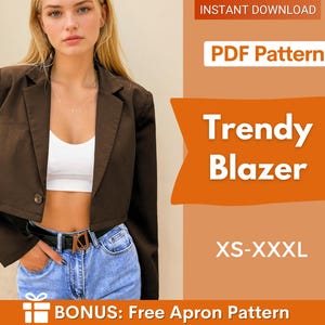 Blazer Sewing Pattern | Suit Jacket Sewing Pattern |  Women Blazer | Sewing Patterns for Women |  Suit Blazer Women Sewing Pattern