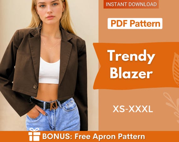Blazer Sewing Pattern | Suit Jacket Sewing Pattern |  Women Blazer | Sewing Patterns for Women |  Suit Blazer Women Sewing Pattern