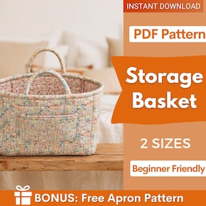 Storage Basket Sewing Pattern | Laundry Bag Pattern | Box Sewing Pattern | Large Bag Pattern | Beginner Bag Pattern