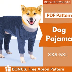 Dog Pajama Pattern, Dog Pattern, Dog Sewing Pattern, Dog Pajama, Pattern for dog, Dog Jacket Pattern, Dog Top Pattern, Dog Jumpsuit