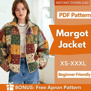 Schnittmuster für Damenjacken | Mantelschnittmuster | Nähvorlagen | Patchwork-Schnittmuster für Damen | Anfängerjacke, Steppjacke