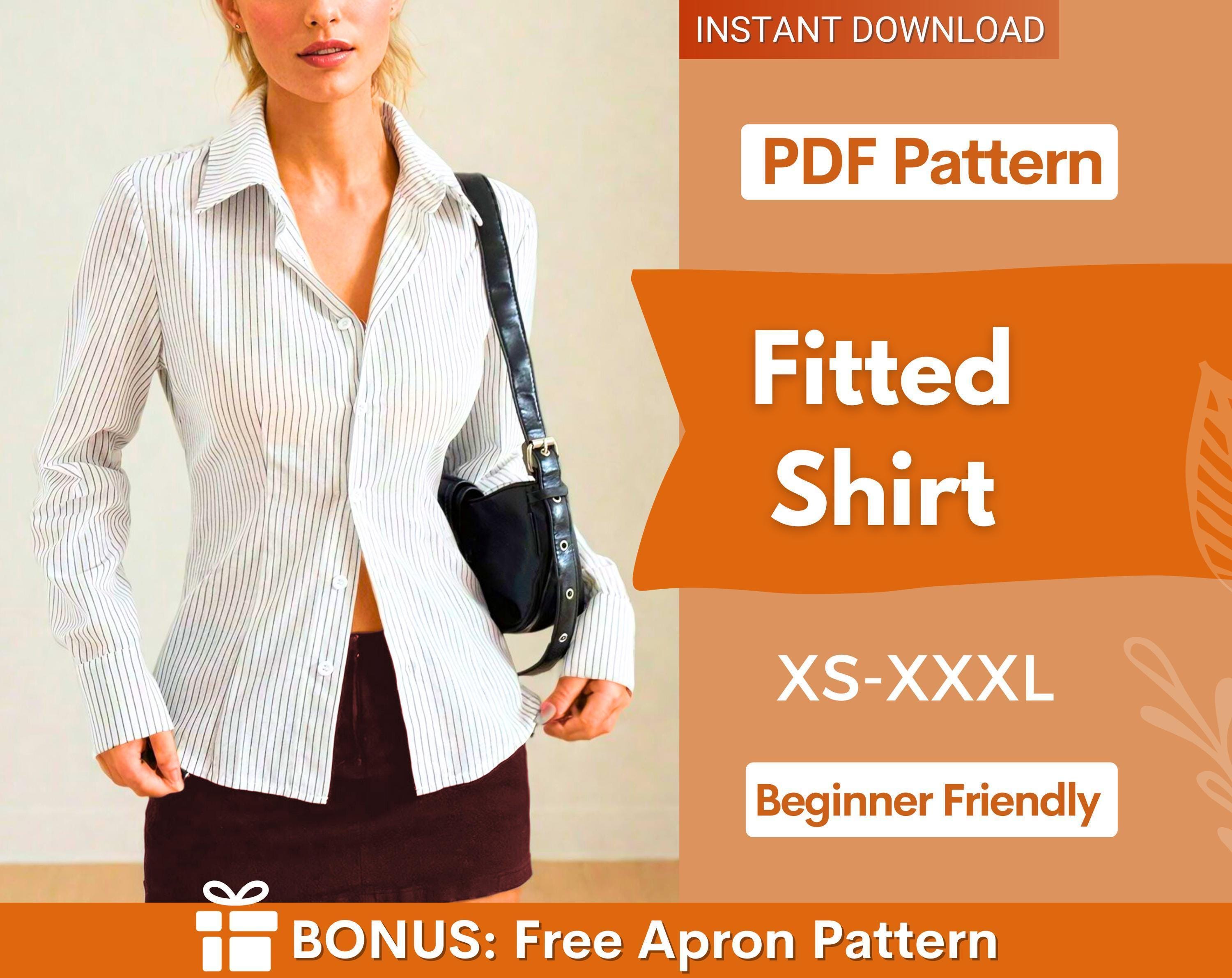 Fitted Shirt Pattern for Women, Shirt Sewing Pattern, Button Up Shirt Pattern, Sewing Patterns, Sewing patterns for Women, Blouse Pattern