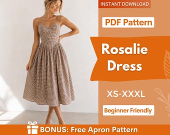 Rosalie Maxi Dress Sewing Pattern | Summer Dress Pattern | Beginner Dress Pattern | Women Dress | Patterns for Women, Trendy Dress