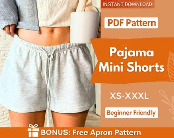 Pajama Shorts Pattern | Women Shorts Pattern | Beginner Shorts Pattern | Elastic Waistband Shorts | Mini Shorts Pattern | Easy Shorts Sewing