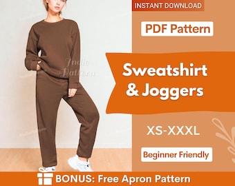 Loungewear Set Pattern, Joggers Pattern, Sweatshirt Pattern, Women Pattern, Sweatpants Pattern, Lounge Set, Cozy Patterns, Beginner Patterns