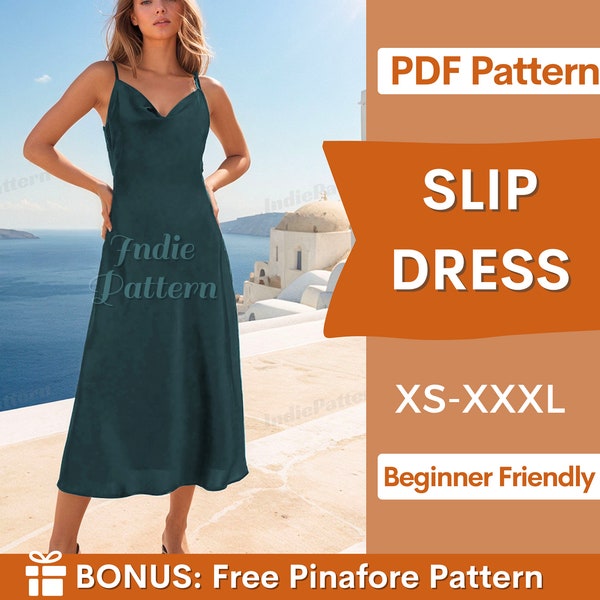 Dress Sewing Pattern | Elegant Dress Sewing Pattern | Prom Dress Pattern | Women Sewing Pattern | Cowl Neck Dress | Summer Dress Strappy