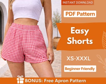 Łatwy wzór do szycia szortów damskich | Szorty damskie | Szorty dla początkujących | Szorty z gumką w pasie | Szorty z wysokim stanem i szerokimi nogawkami
