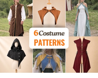 Medieval Costume Sewing Patterns | Tabard Patterns | Medieval Sewing Pattern | Cosplay Pattern | Elven Patterns | Ren Faire Sewing Patterns