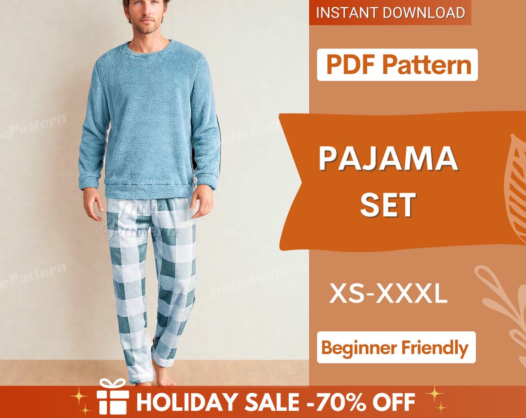 Men Pajama Set Pattern, Pajama Pattern for Men, Pajama Pants Pattern ...