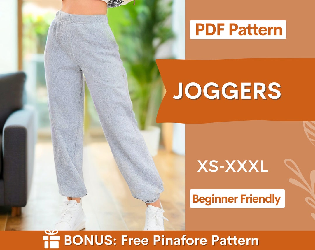 Easy Joggers Pattern, Jogger Sewing Patterns, Sewing Pattern Pants