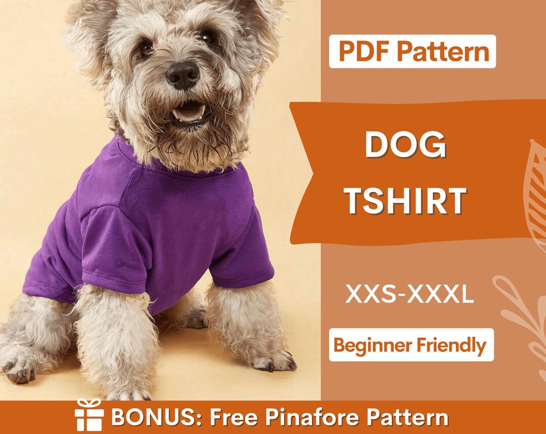 Patrón de costura de camiseta para perro, Patrón de camiseta para