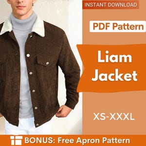 Men Jacket Pattern, Jacket Sewing Pattern for Men, Men Sewing Pattern, Pattern Men,  Sewing Pattern Jacket Coat Men, Men Patterns XS-XXXL