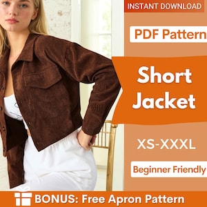 Jacket Sewing Pattern for Women, XS-XXXL, Women Jacket, Shirt Jacket, Shacket Pattern, Women Jacket Pattern, Women Sewing Pattern