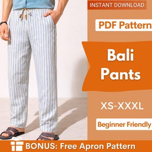 Men Pants Pattern | Linen Pants Pattern | Sewing Pattern for Men | Men Summer Pants | Men's Sewing Pattern | Trousers Sewing Pattern for Men