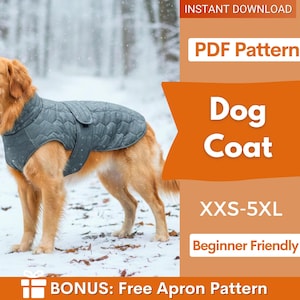 Molde para costura de casaco para cachorro, molde para costura de colete para cachorro, molde para costura de animal de estimação, molde para cachorro, molde para animal de estimação, molde para jaqueta de cachorro