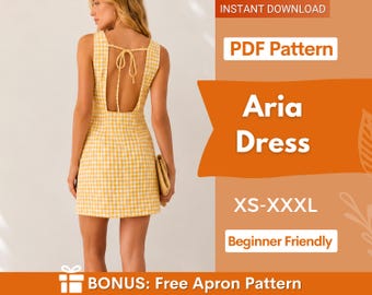 Naaipatroon Aria-jurk | Patroon minijurk dames | Jurkpatroon | Damespatroon | Naaipatronen | Naaipatroon korte jurk