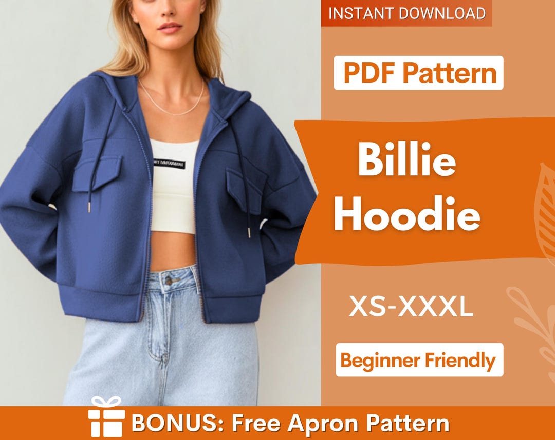 Zip up Hoodie Sewing Pattern | Sewing Patterns | Women Patterns ...