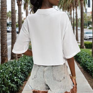 Patrón de costura para camisa corta, patrón de camisa para mujer, patrón de camisa corta, patrón de costura, patrón de costura para mujer, patrón de camisa, costura para principiantes imagen 2