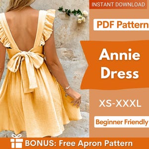 Summer Dress Pattern | Back Tie Dress Sewing Pattern | Dress Sewing Pattern | Women Dress Pattern | Sewing Patterns for Women, Dress Pattern