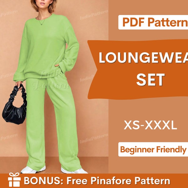 Loungewear Patterns, Homewear Patterns, Joggers Pattern, Sweatshirt Pattern, Women Pattern, Sweatpants Pattern, Lounge Set Pattern