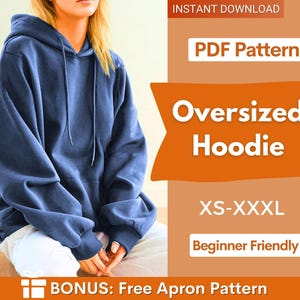 Oversized Hoodie Schnittmuster, Frauen Hoodie, Hoodie Muster, Frauen Schnittmuster, Loungewear Muster, Anfänger Schnittmuster Hoodie