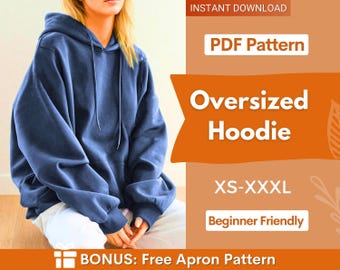 Wykrój na bluzę z kapturem oversize, bluza damska z kapturem, wykrój na bluzę z kapturem, wykrój na odzież damską, wykrój na odzież domową, wykrój na bluzę z kapturem dla początkujących