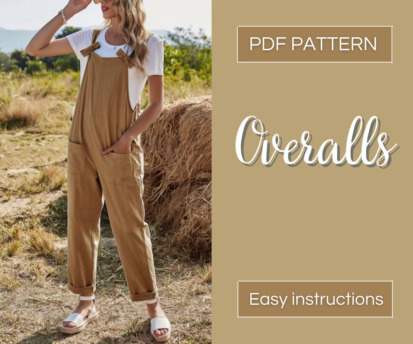 Overall Jumpsuit Pattern Meadow Overalls Overalls Pattern Etsy