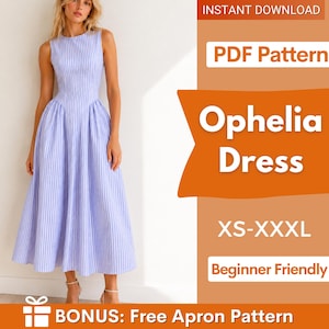 straight cut loose fitting dress with no waistline seam No Waist Seam Dress Pattern