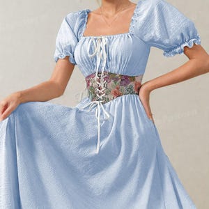 Melkmeisjesjurk en korsetpatronen | Naaipatroon jurk | Patroon Cottagecore-jurk | Patroon korsetjurk | Korsetpatroon | Maxi-jurk afbeelding 3