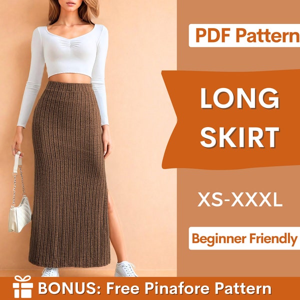 Slit Skirt Sewing Pattern | Skirt Pattern | Women Pattern | Sewing Patterns | Long Skirt Pattern | Maxi Slit Skirt | Fitted Skirt Pattern