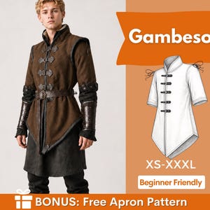 Gambeson Sewing Pattern | Medieval Tunic Pattern | Warrior Robe Pattern | Costume Sewing Pattern | Fantasy Pattern | Medieval Pattern